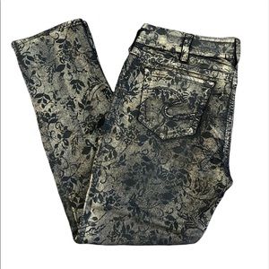 NWT SILVER Suki Skinny Mid Rise Gold Metallic Women’s Jeans Sz W36/31L